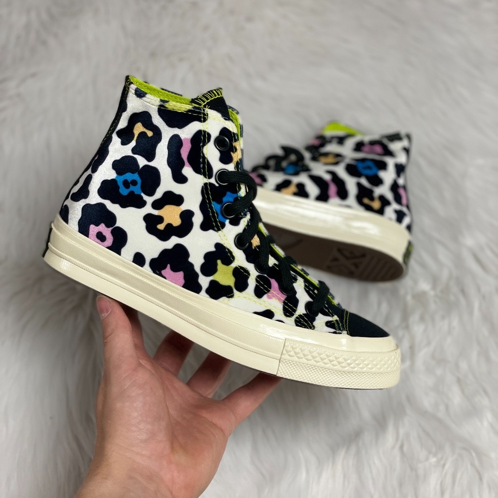 Converse Chuck 70 Hi Womens Casual Shoe Black White Leopard 572369C NEW Sz 7 - Picture 1 of 9
